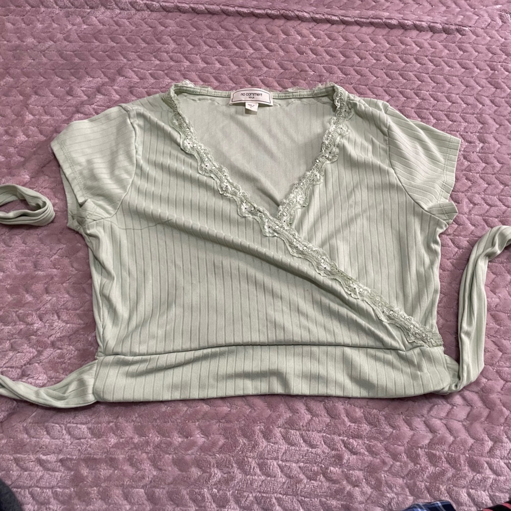 Light green cute crop top